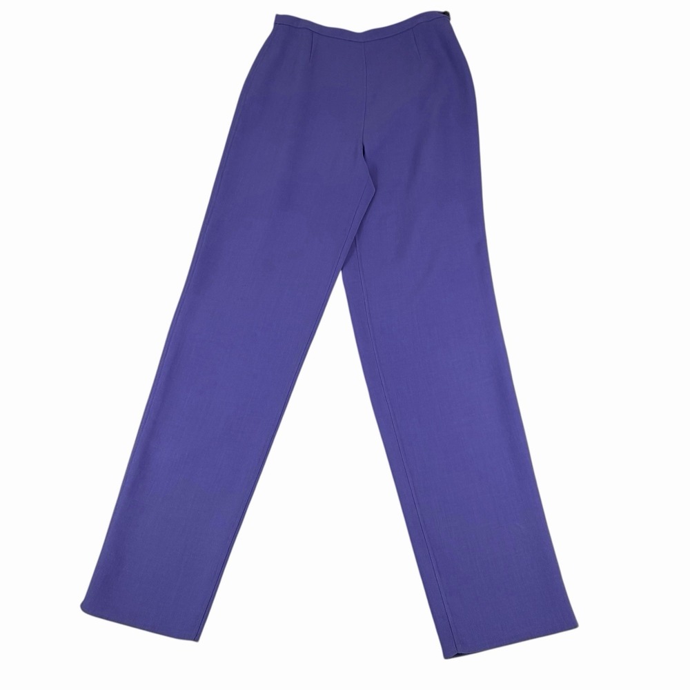 VTG Lafayette 148 Womens Size 8 Purple Dress Pants Slacks Tapered Wool Blend - Picture 2 of 10